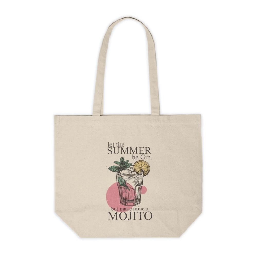Let The Summer Be Gin, But Make Mine A Mojito Custom Canvas Tote Bag